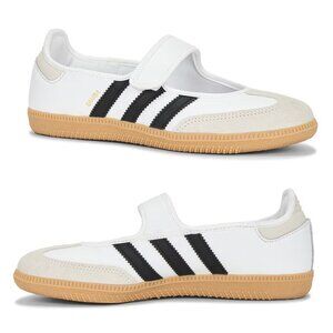 Adidas Samba Jane Ballet Flats Sneaker Size 8 White JR1402 NEW